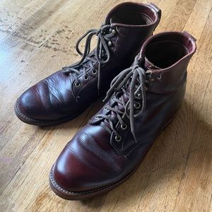 Chippewa Boot - Plain Toe- Brown / Red Leather - Size 9